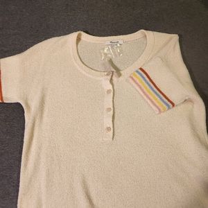 MADEWELL BOUCLE SWEATER WITH STRIPE